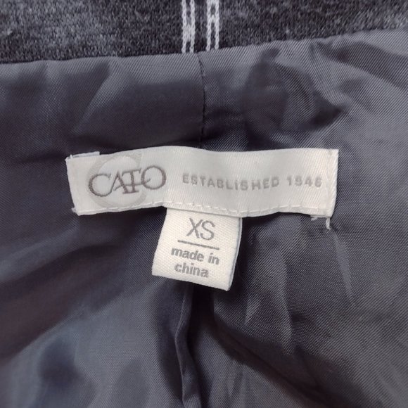 Cato Gray Windowpane Plaid Long Length Blazer Jacket XS - Picture 7 of 7